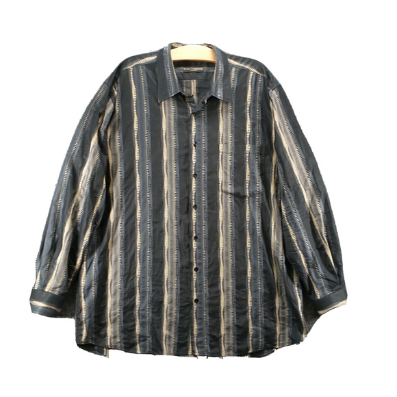 Marc Thombard Switzerland Men's Striped Button-Up Shirt Multi 46 100% Cotton - Picture 1 of 12
